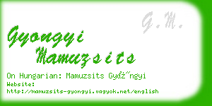 gyongyi mamuzsits business card